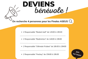 ASEUS - Actualité - Deviens bénévole pour les Finales ASEUS